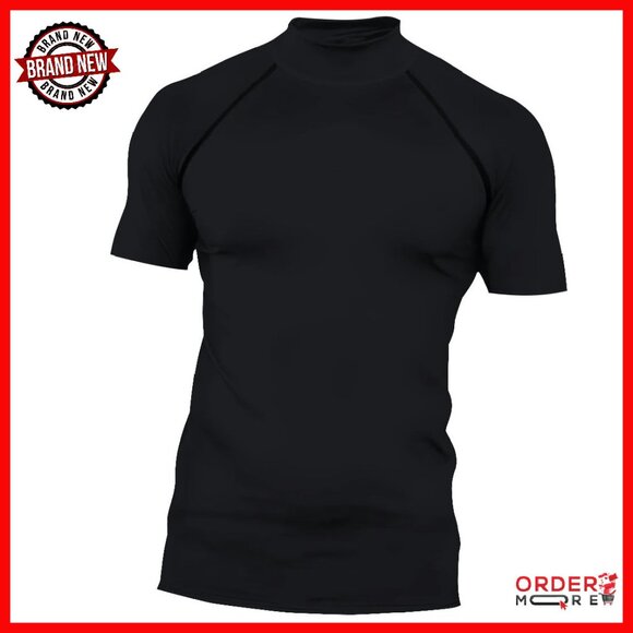 Other - Men's Compression Mock Neck Short Sleeve Athletic Shirt Slim Fit Base Layer